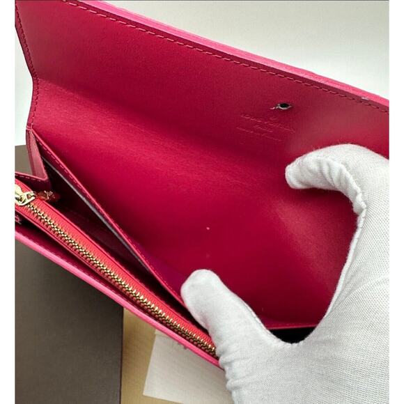 Rare Louis Vuitton Authentic LV Long Wallet Pink Floral Vernis Original Box - Picture 5 of 12